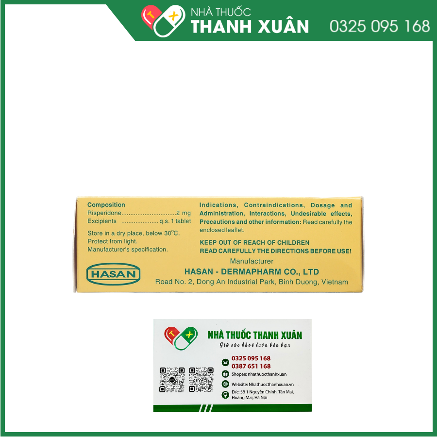 Risperidon 2 Hasan trị tâm thần phân liệt